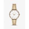 Pyper Gold-Tone Embossed Logo Watch MK4666