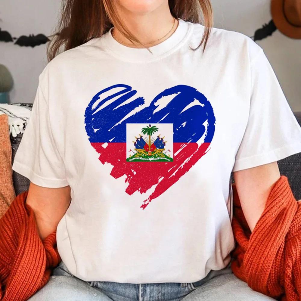 

Haiti T Shirt Women Funny Y2K Harajuku T-shirts Female Funny Clothing Aesthetic Clothes Women Clothing XS