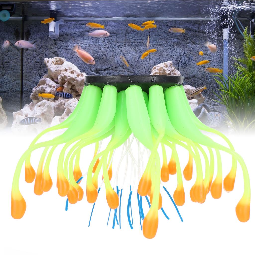 Artificial Coral Silicone Simulation Water Plant Aquarium Fish Tank Decoration OrnamentOrange