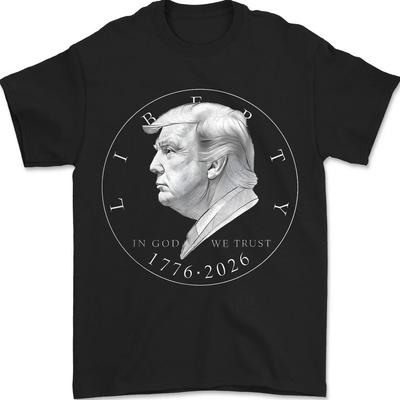 Liberty Trump In God We Trust , 1776 2026 Liberty Münze Spruch Unisex T-Shirt