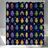 1pc, Adorable Robot Design Shower Curtain, Made of Polyester, Ideal for Bathroom And Home Decor