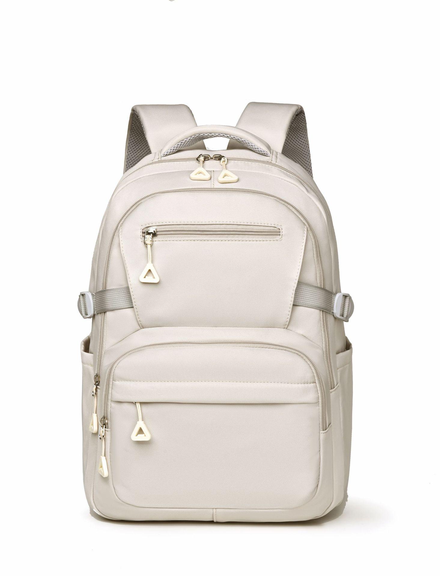 

Versatile Water-Repellent Fashion Backpack for Men & Women - Large Capacity, Solid Color, Ideal for Travel and Daily Campus Use грязно-белый