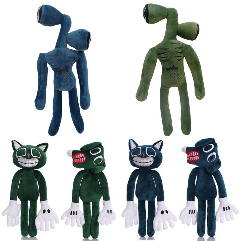 Siren Head Cat Dog Green Plush Toy Crooked Neck Horror Character Stuffed Doll