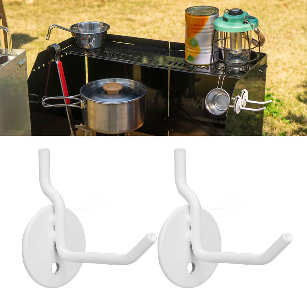 2PCS Pegboard Hole Hooks Metal Peg Wall Shelf Display Hook for Outdoor Camping Barbecue