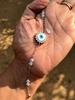 Artisan Crafted 925 Silver Evil Eye Protection Bracelet, Amulet Nazariya, Mother of Pearl Jewelry, Handmade, Handcrafted 7" + 1" Ext, 6.1 Gm