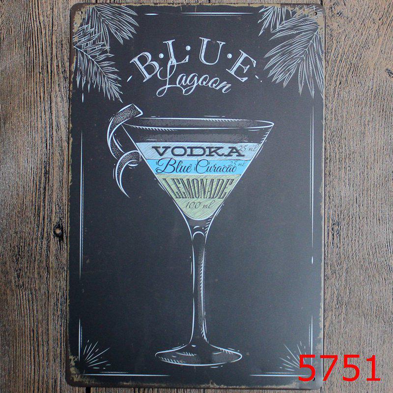 Vintage Cocktail WiFi Tin Sign for Bar, Bedroom, KTV, and Restaurant Décor