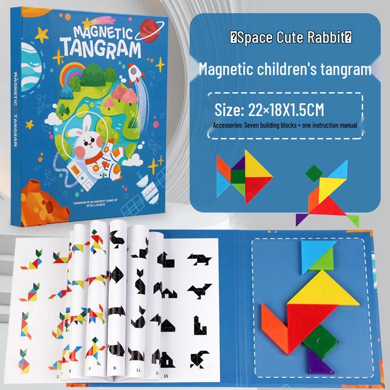 Cross-Border Magnetic Tangram Puzzle: First Grade Educational Toy for Early Learning and Teaching Aid