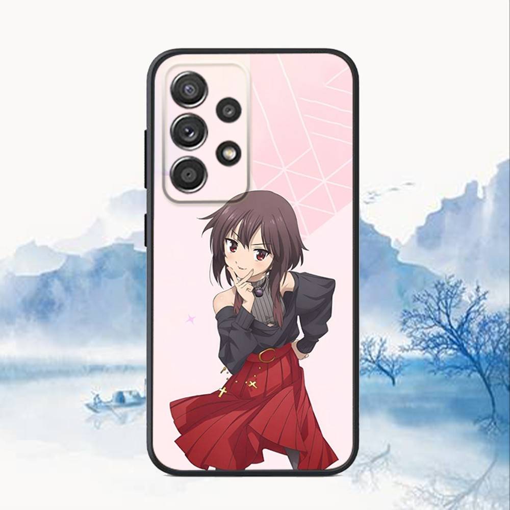Megumin Anime K-KonoSubaS Phone Case For Samsung S25,S24,S21,S22,S23,S30,Ultra,S20,Plus,Fe,Lite,Note,10,9,5G Black Cover