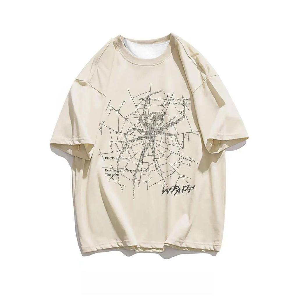 Men's T-shirt, Short-sleeved, Thin in Summer, Fashionable American Casual Round-neck Top, Loose and Easy To Match,HipHop T-shirt