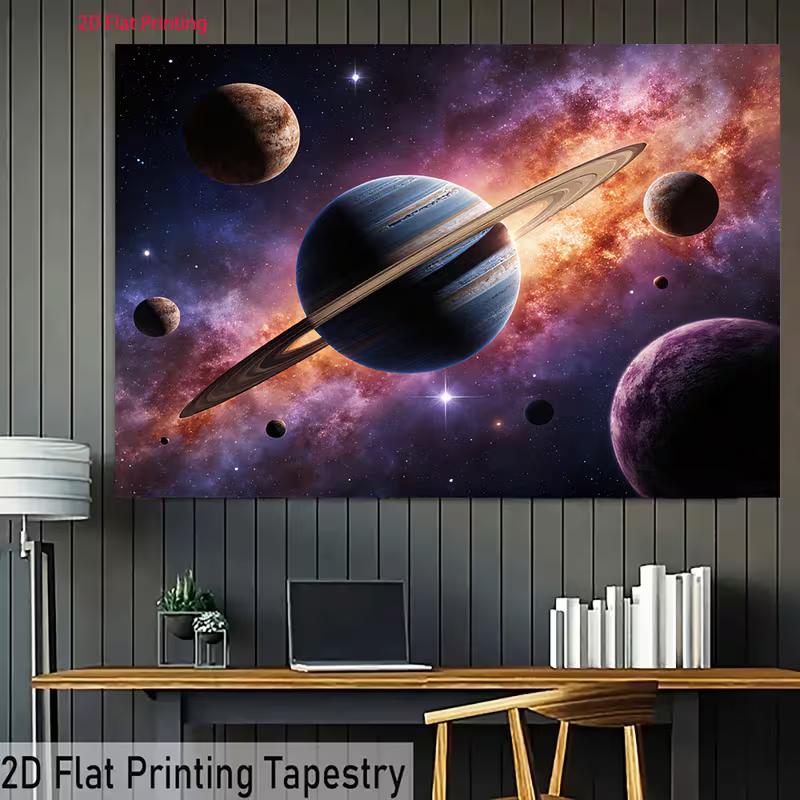 2D Artistic Outer Space Tapestry for Content Creation & Home Decor