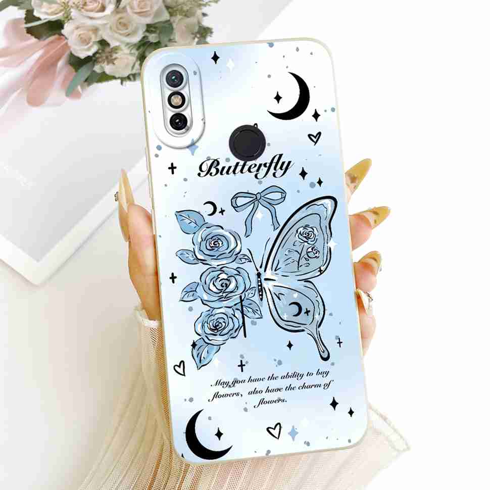 For Xiaomi Mi A2 Case Cute Cartoon Cat Flower Silicone Back Cover For Xiaomi Mi a2 MI 6X M1804D2SG M1804D2SI Phone Shell Bumper