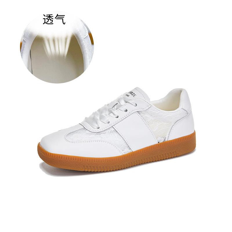 Leather Forrest Gump shoes women's 2025 summer new flat-bottomed breathable casual shoes fashion versatile little white shoes women ins style