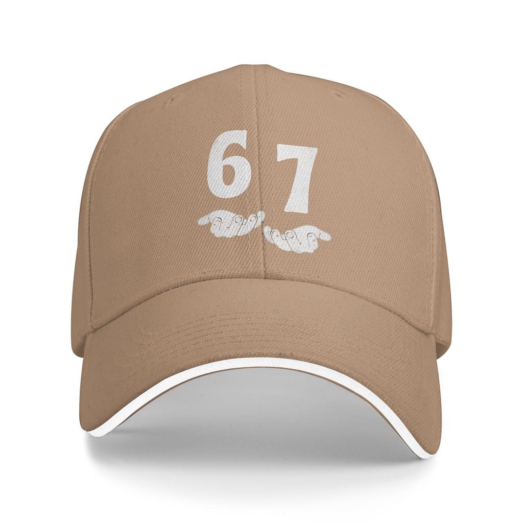 Funny 67 Meme With Hand Baseball Cap  Women Men Custom DIY Trucker Hat Summer Y2k Cute Running Hippie Sunscreen Baseball Caps