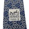 Used HERMES tie Celtic Knots silk Navy white business