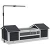 PawHut Outdoor Tortoise House with Two Shelters and Opening Roof, Grey