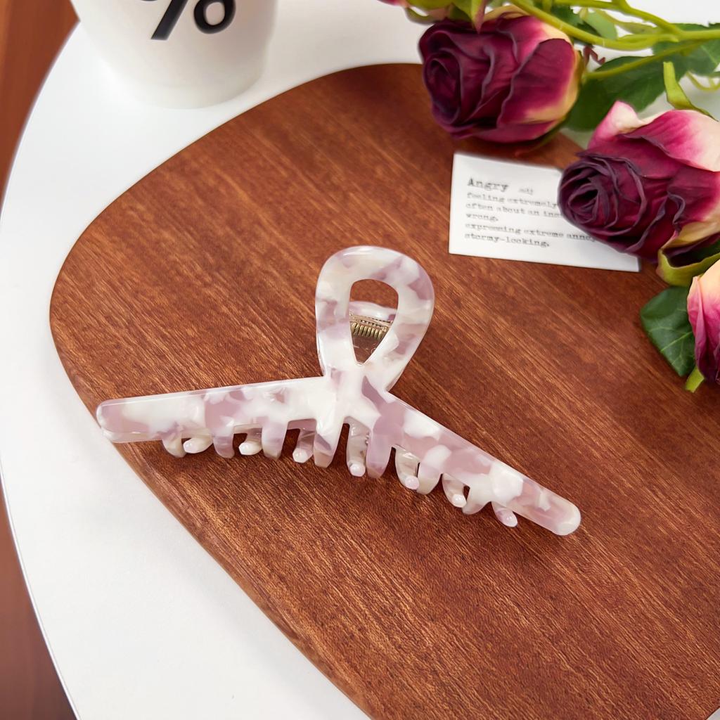 Korean New Fashion 11.5cm Geometric Hollow Hair Clip Simple Marbling Acetic Acid Shark Clip Hair Accessories
