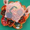 Rotating Fruit Plate Snack Tray with Lid 5/10 Compartments Plastic Divided Serving Tray for Parties Picnics Kids Safe Organizer And Snack Box