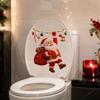 Holiday Bathroom Decoration Cartoon Santa Claus Toilet Seat Sticker, Waterproof PVC Christmas & Colorful Removable Window Decals Lights Decal,