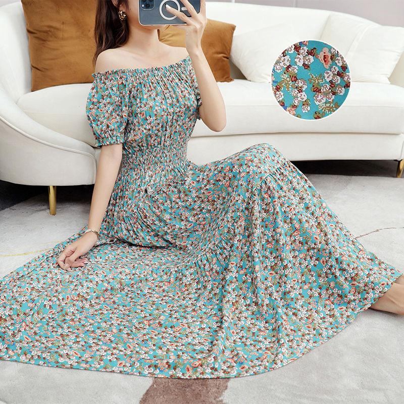 Seaside vacation beach dress cotton floral dress female shabahemi muslim