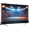 Wrestling Arena Theme Background - Celebration Event Boxing Ring Family Room Living Room Decoration Polyester Material
