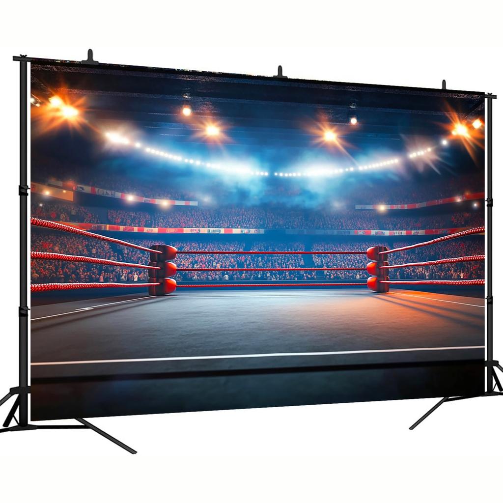 Wrestling Arena Theme Background - Celebration Event Boxing Ring Family Room Living Room Decoration Polyester Material