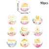Set of 90Pcs Eid Mubarak Sticker 40mm Decorative Wrapping Sticker for Journal Planner Packaging Party Decoration