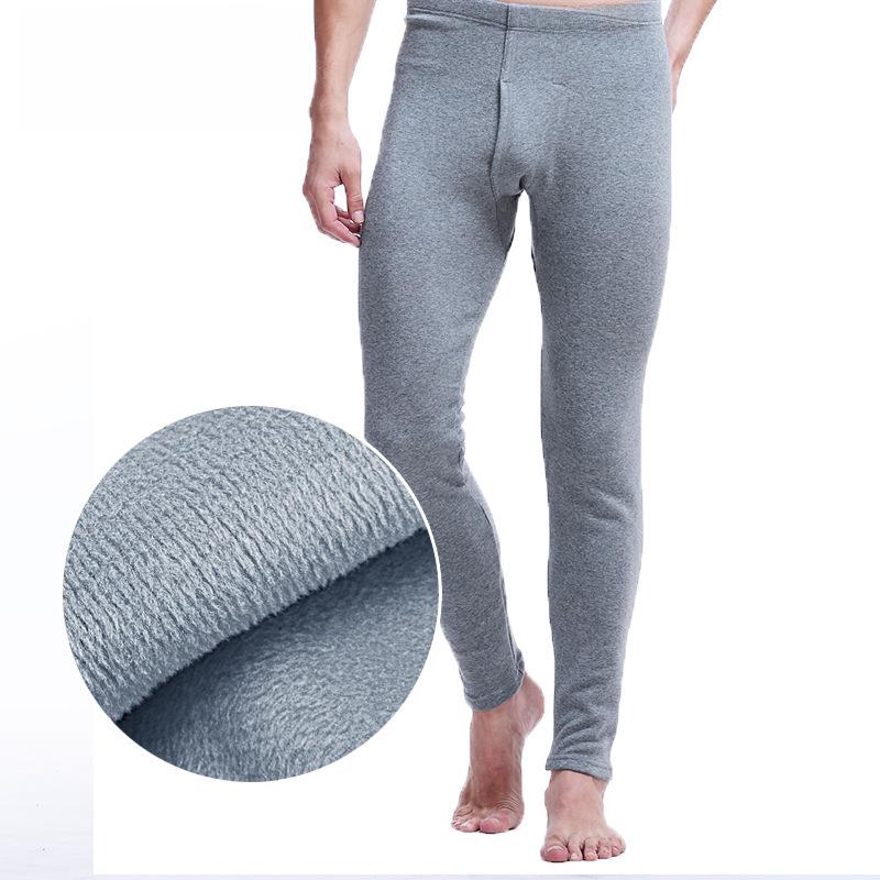 Men's Double-Layer Thick Velvet Warm Pants - Autumn/Winter Slim Fit for Middle-Aged & Young Adults