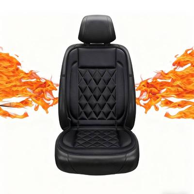 Heated Seat Covers, 2 Fast Heating Models Heated Seat Cushion Black Universal Seat Cushion Comfortable Seat Cover w/Back Support