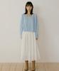 Lingseoul Rayon Blended Shirring Skirt-Ivory