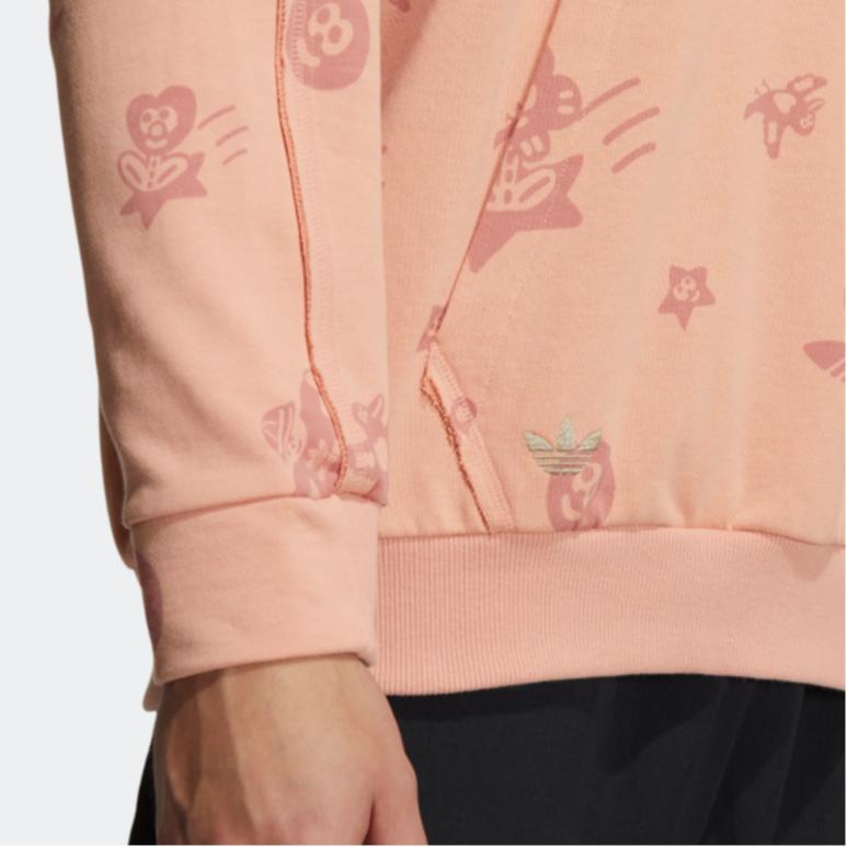 Adidas Originals Printed Hoodie With Kangaroo Pocket Men Tops Red Pink HR3464