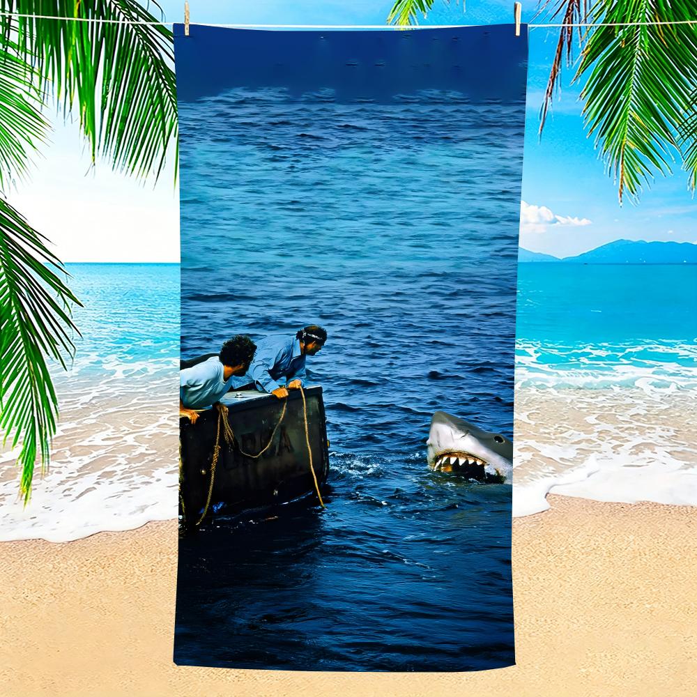 M- Jaws Towel Microfiber Beach Towel, Quick-dry, Sand-free, Ultra-fine Fiber, Super Soft.