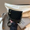 A High-end Stylish Women's Bag with Diamond-patterned Chain Splicing Single-shoulder Crossbody Bag for Wandering