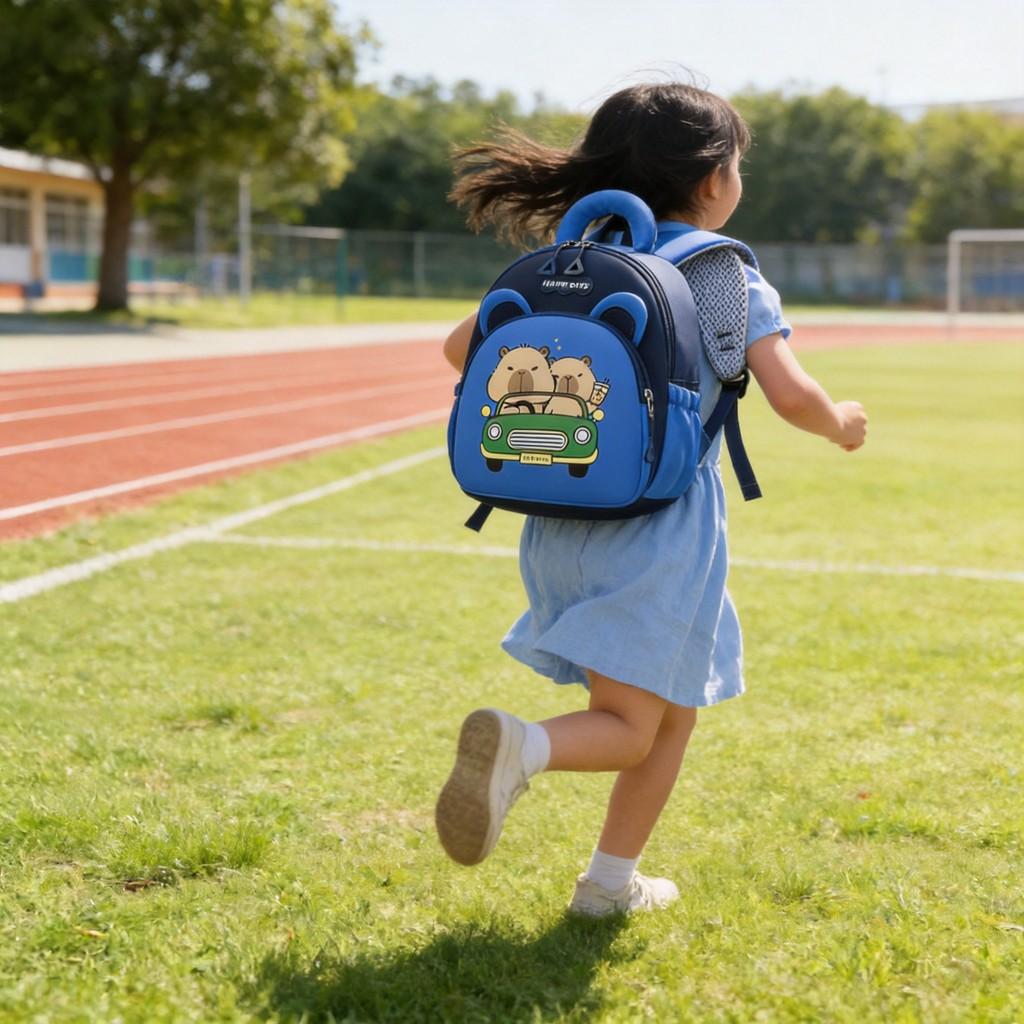 Capybara Cartoon Rucksack Für Kinder Schule Mit Atmungsaktivem Nylon Komfort