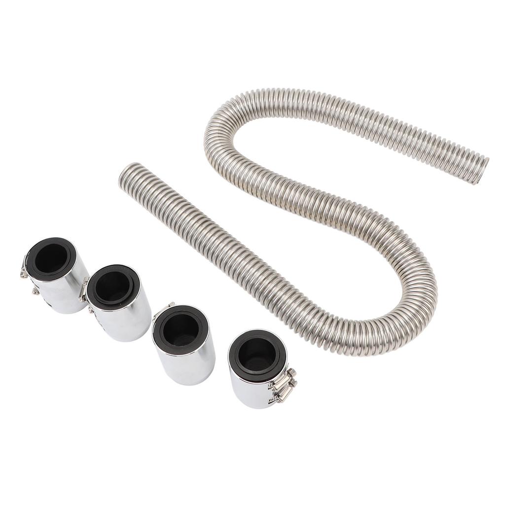 48inch Flexible Coolant Water Hose Kit Heat Resistant Stainless Steel Heat Dissipation Hose Set with 4