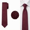 SHLAX&WING Red Polka Dot Maroon Wedding Tie for Men, Long, 160cm