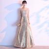 Large Size Evening Dress Dress Women's New Fat Mm Temperament Thin Sequins Celebrity Host High-end Atmospheric Chorus Performance Clothes