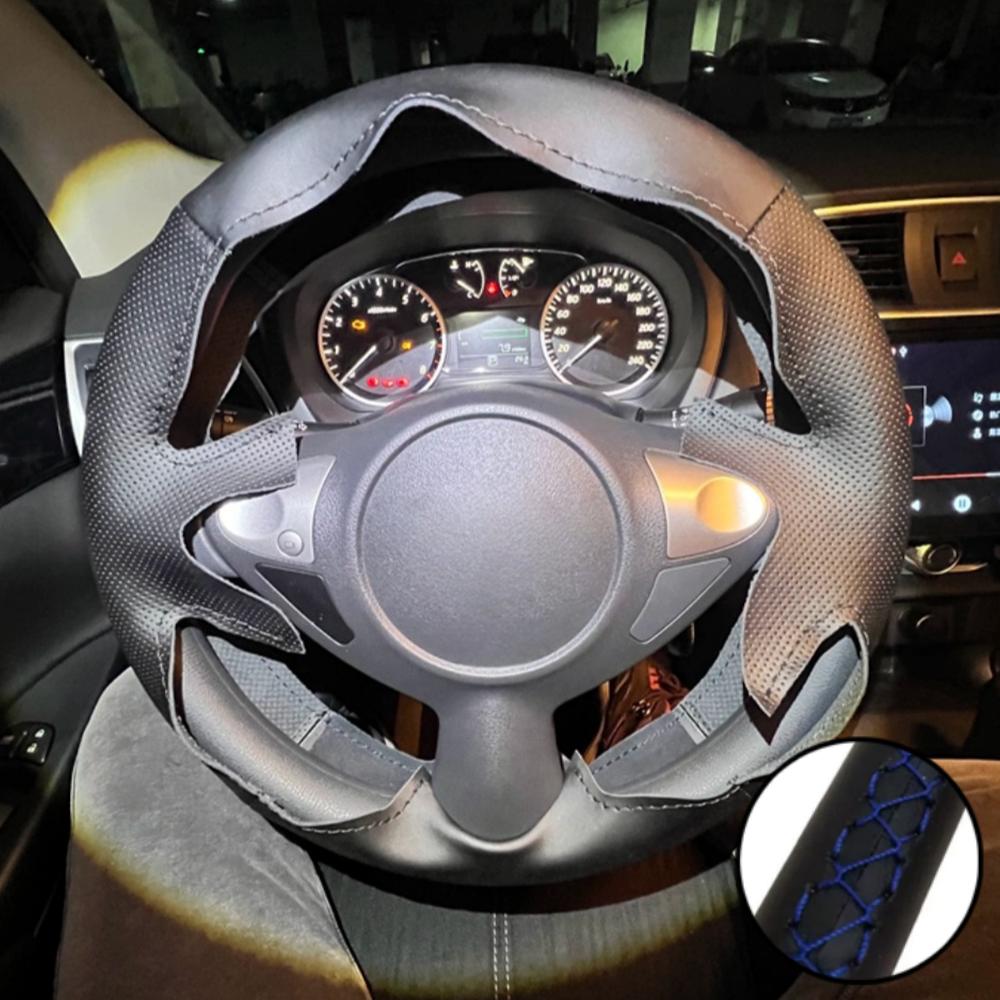 Hand Stitched Perforated Non-slip Artificial Leather Steering Wheel Cover For Nissan Juke Maxima 2009-2014 Car Accessories