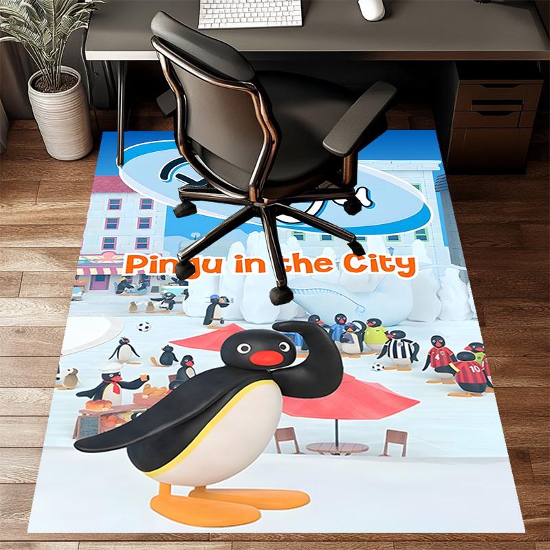 1pc Pingu Design Printed Area Rug Carpet for Bedroom Living Room Home Decor Rugs Mat Non Slip Mat Rug for Bedside