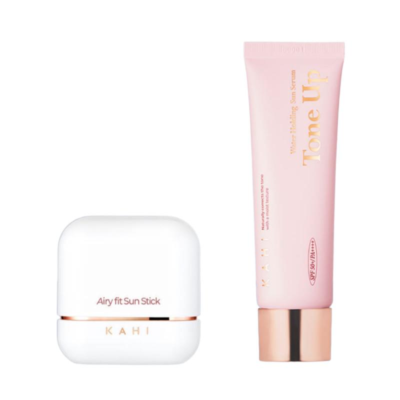 KAHI Airy Fit Sun Stick 14g SPF50+ + KAHI Water Holding Tone-Up Sun Serum 50ml SPF50+