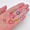 50PCS Colorful Mixed Alloy Split Jump Rings Star Heart Round Twisted Open Single Loops Ring Connector for Jewelry Making Finding