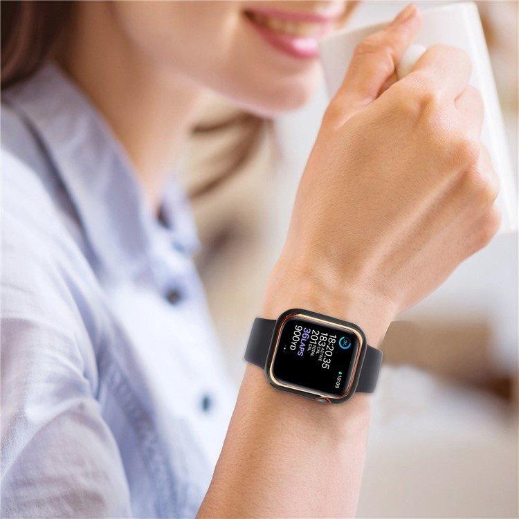 2in1 Case + Tempered Glass for Apple Watch 7/8/9 45mm - Black / Gold