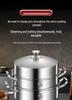 316 Stainless Steel High-Rise Steamer Pot, Extra Thick, Food-Grade, Large Capacity, Versatile 3-4 Layer Soup Pot