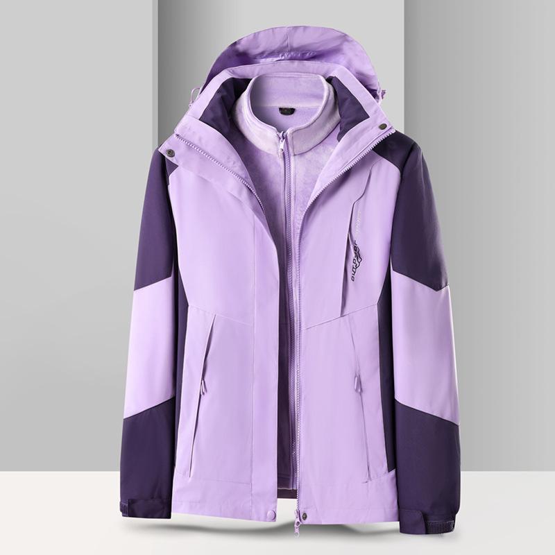 Unisex 3-in-1 Fleece-Lined Jacket Set, Detachable and Customizable with Logo