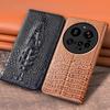 For XIAOMI Mi 15 Ultra 15Ultra 5G Flip Case 3D Crocodile Head Magnetic Cover Cowhide Genuine Leather Card Pocket Wallet Covers