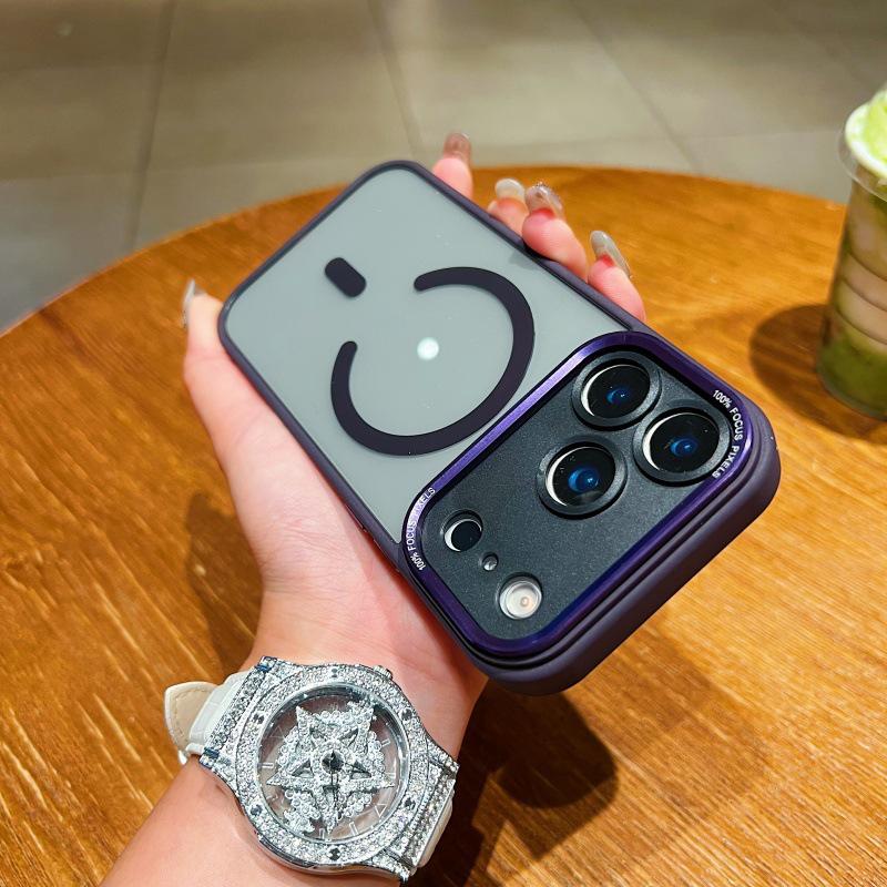 Magnetic Solid Color Metal Phone Case for iPhone 17 Pro Max, 16, 15, 14 PM – Unisex Hawk Eye Compatible.