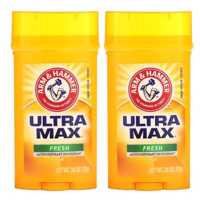 Ultramax, Tuhý antiperspirant deodorant, Pánský, Svěží, Dvojbalení, 73 g (2.6 oz) Každý