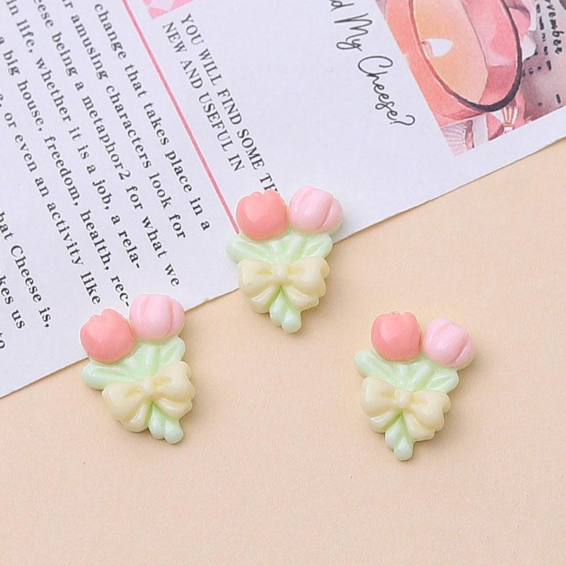 10Pcs New Cute Resin Mini Clouds Pink Series Rabbits Butterflies Flat Back Ornament Jewelry Making Manicure Fashion Accessories