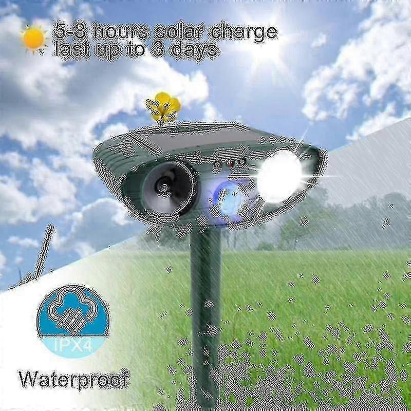 Ultrasonic Deer Repeller - Pack Of 2 - Solar Powered - Get Rid Of Deer In 48 Hours dm.22
