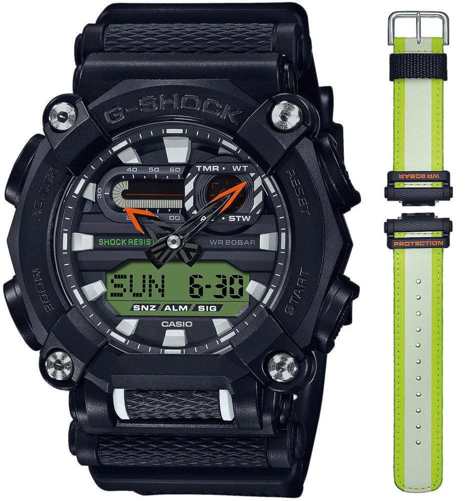 

Casio Men s Analog-Digital Quartz Watch G-Shock, Black/Yellow, Strip