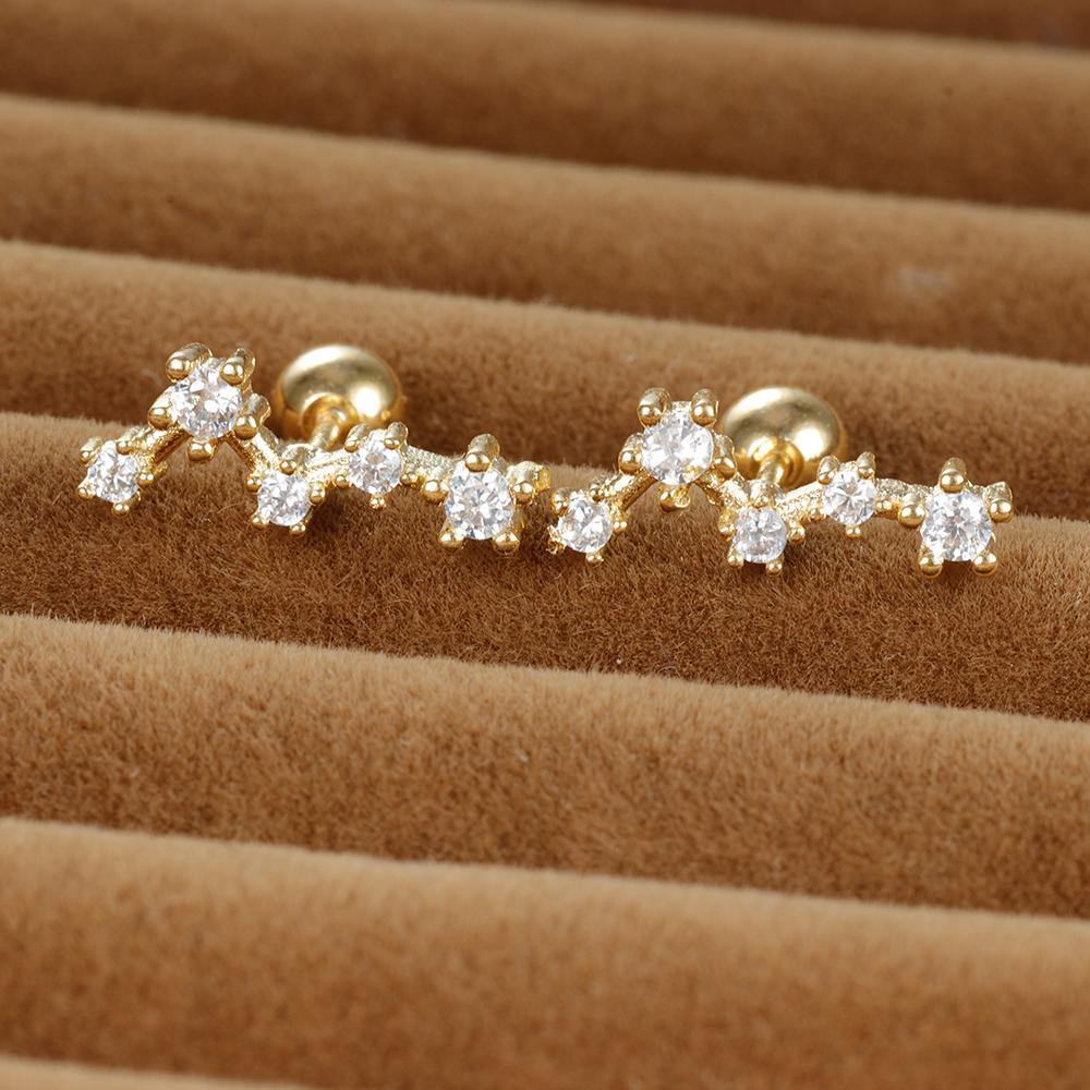Vintage Gold Color Stainless Steel Butterfly Earrings for Women Zircon Cartilage Piercing Stud Earring Jewelry aretes de mujer